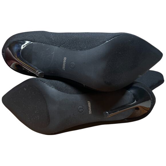 OLIVIA FERGUSON Women's Size 9 Black Heeled Knit Boots Mid Calf Pointed Toe - Picture 9 of 12